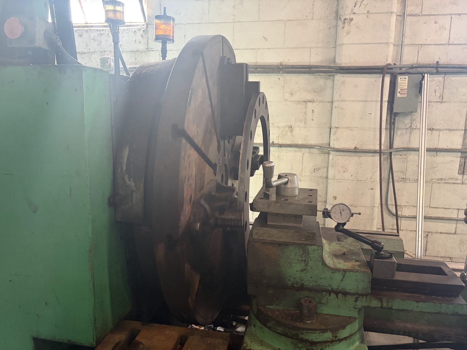 32 inch flange on the 48 inch lathe faceplate